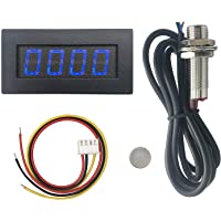 Tacómetro LED de 4 dígitos- de Digiten- medidor de velocidad rpm- sensor interruptor de proximidad Hall NPN- color azul
